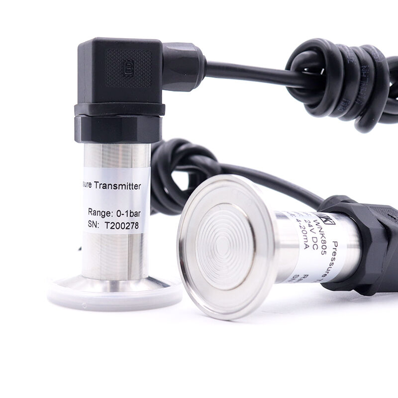 Sensore trasmettitore di pressione a membrana a filo per industria alimentare, farmaceutica, sanitaria, per liquidi, acqua, alimenti, latte, bevande, sanitari