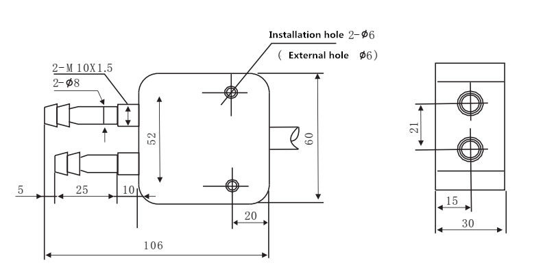Sensore I2C di pressione differenziale dell'aria asciutta di WNK con alloggio di alluminio per il vento
